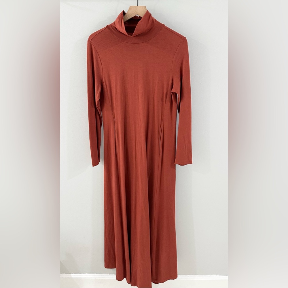Soft Surroundings Jersey Knit Midi Dress Orange Size Small - Picture 2 of 6